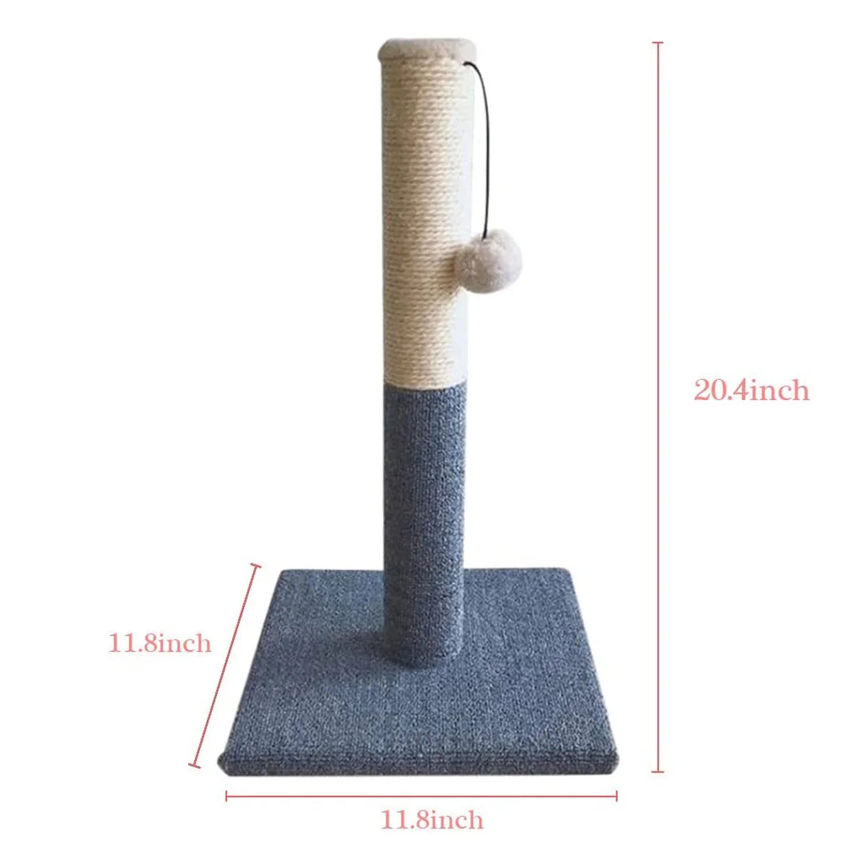Deluxe 20" Cat Scratching Post with Sisal Toy Board - Perfect for Indoor Cats!