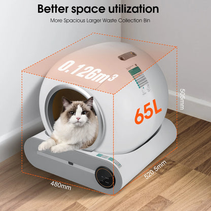 Revolutionary Self-Cleaning Litter Box with App Control & Safety Features - Smart Automatic Cat Litter Box with Liner