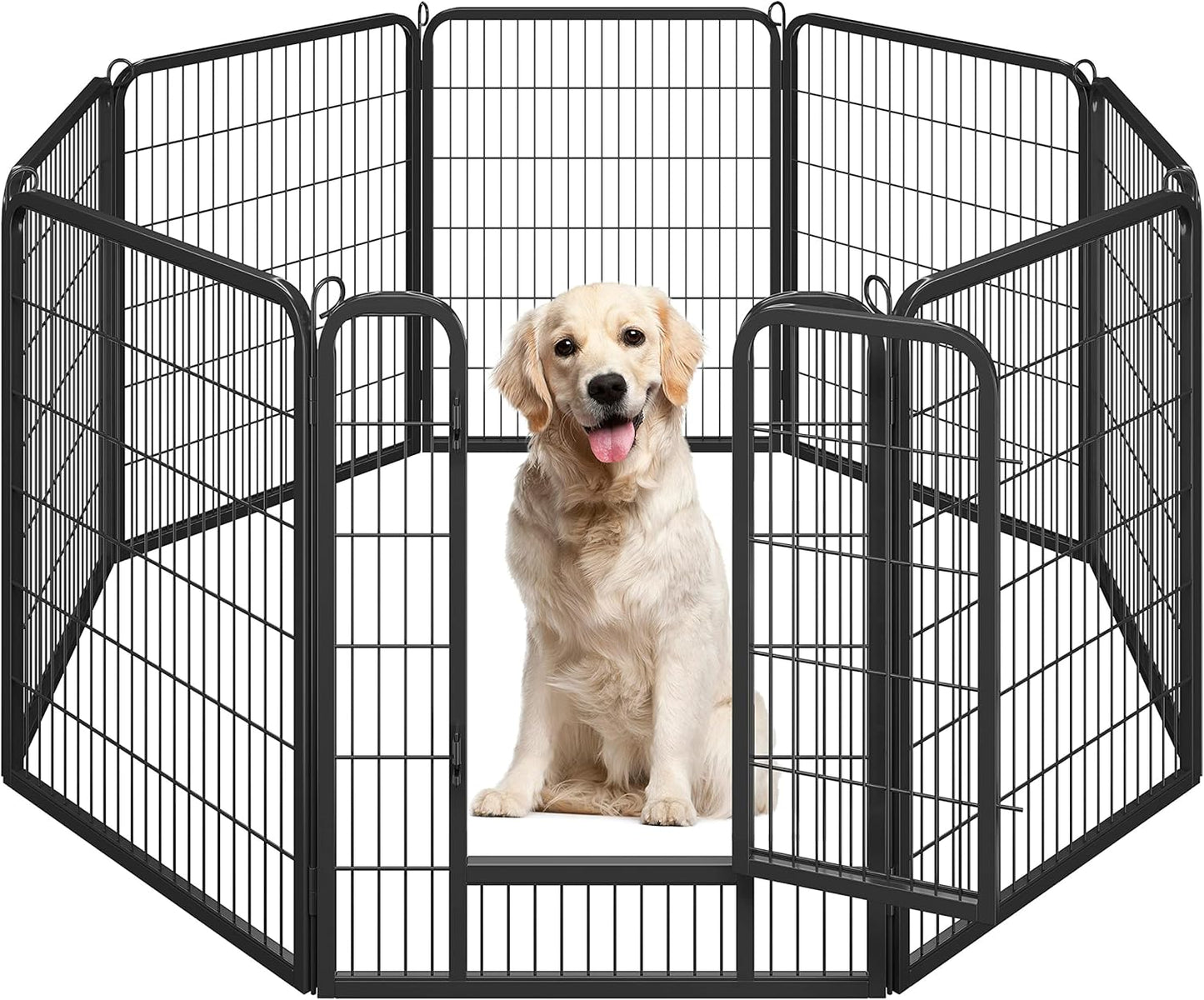 Ultimate 8-Panel Dog Playpen - 40" High Portable Fence with Gate for Medium/Large Breeds - Perfect for Indoor & Outdoor Use!