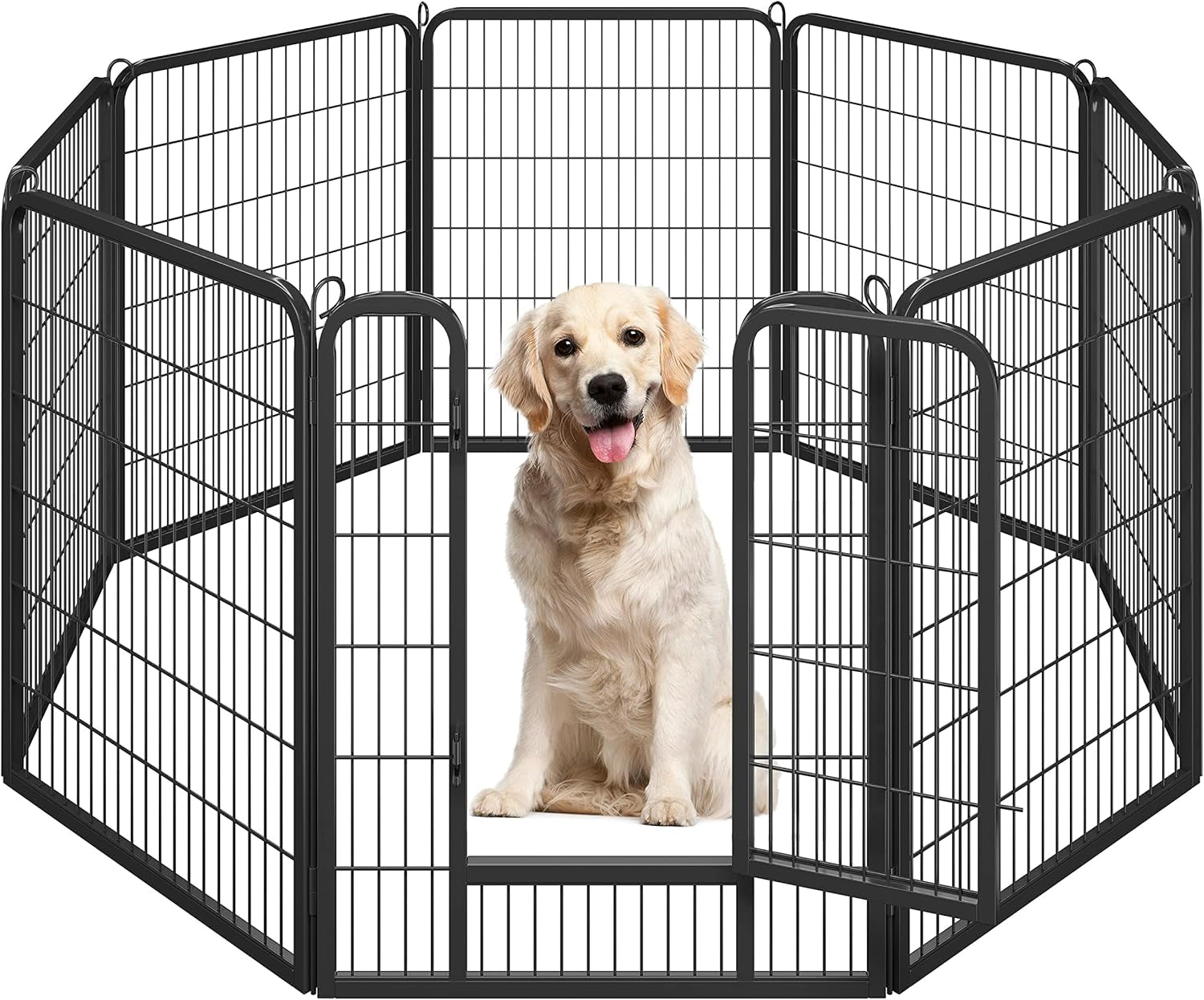 Ultimate 8-Panel Dog Playpen - 40" High Portable Fence with Gate for Medium/Large Breeds - Perfect for Indoor & Outdoor Use!