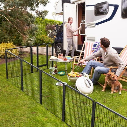 Ultimate 8-Panel Dog Playpen - 40" High Portable Fence with Gate for Medium/Large Breeds - Perfect for Indoor & Outdoor Use!