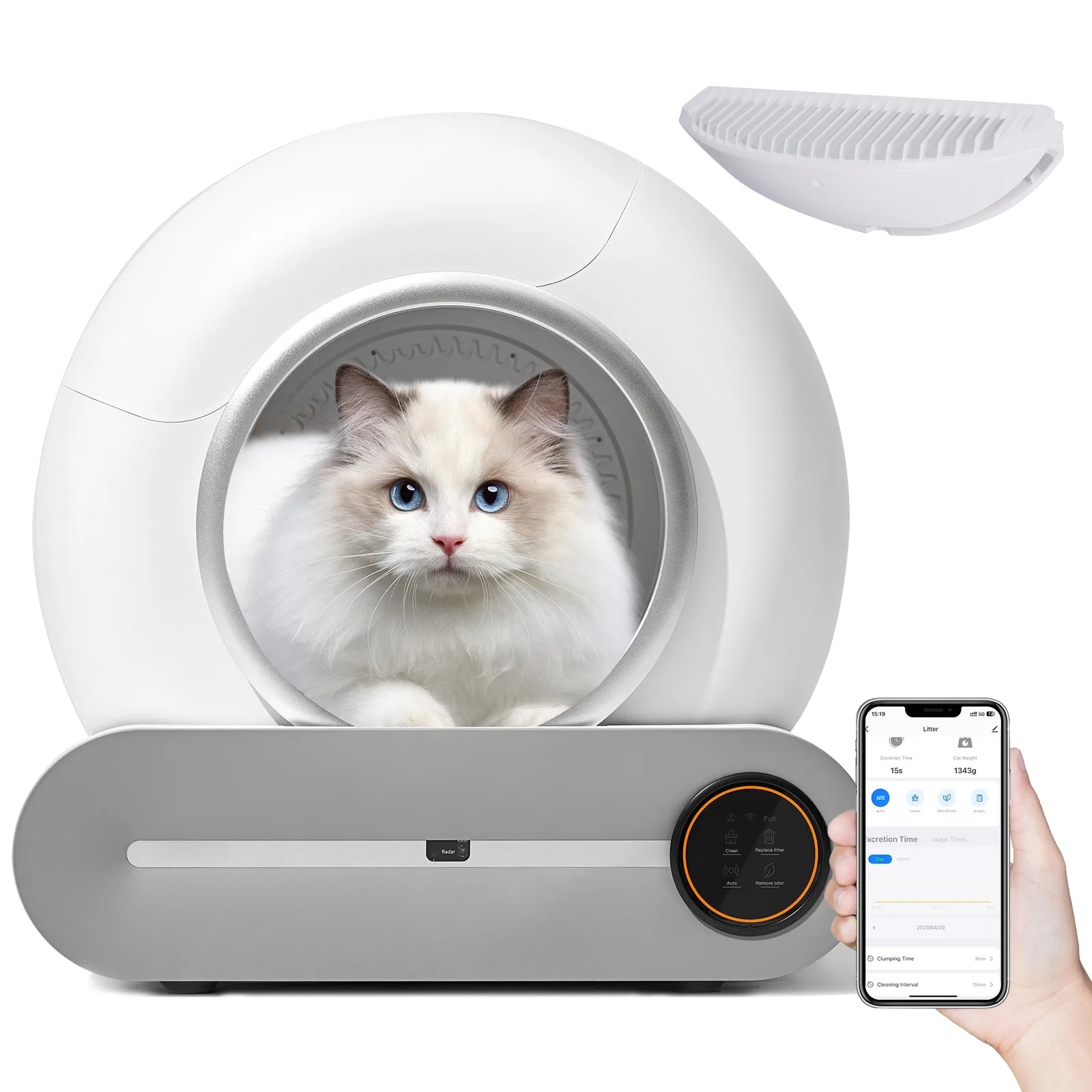 Revolutionary Self-Cleaning Litter Box with App Control & Safety Features - Smart Automatic Cat Litter Box with Liner