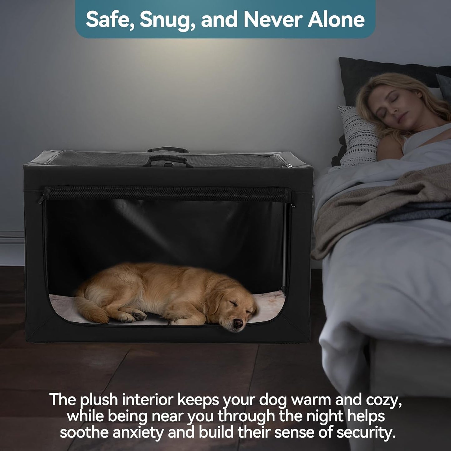 Ultimate Portable Dog Crate for Small Dogs - 24" Soft Travel Kennel with Lockable Zippers, Thick Mat, and Adjustable Steel Frame - Perfect for Indoor & Outdoor Use!