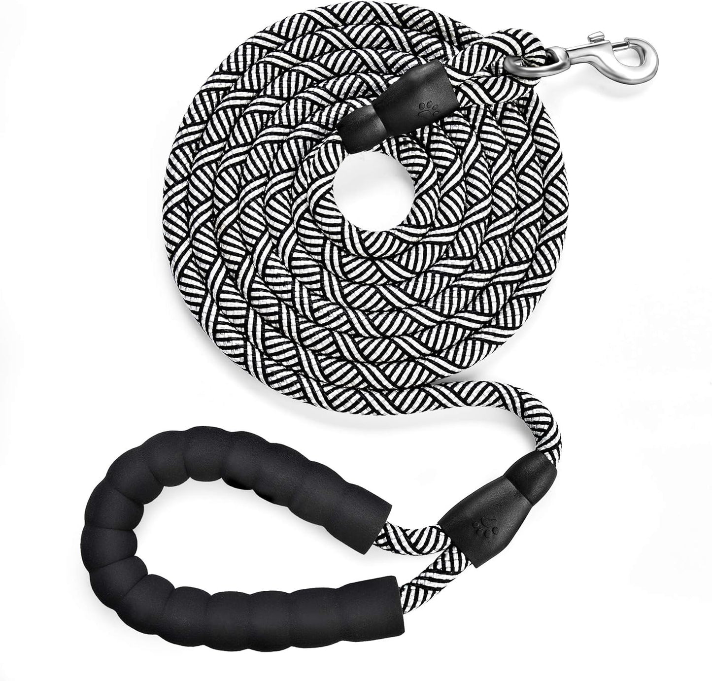 Ultimate 10 FT Heavy Duty Dog Leash with Padded Handle - Reflective Design for Medium & Large Dogs - Stylish Black