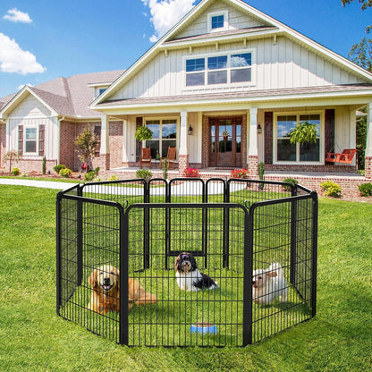 Ultimate 8-Panel Dog Playpen - 40" High Portable Fence with Gate for Medium/Large Breeds - Perfect for Indoor & Outdoor Use!