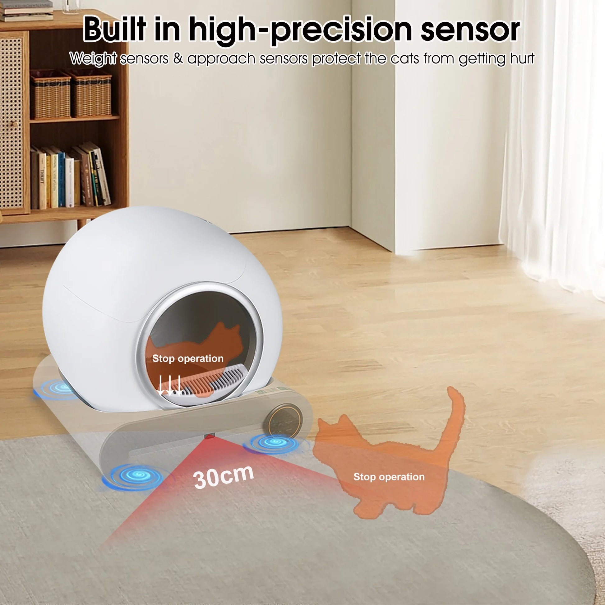 Revolutionary Self-Cleaning Litter Box with App Control & Safety Features - Smart Automatic Cat Litter Box with Liner