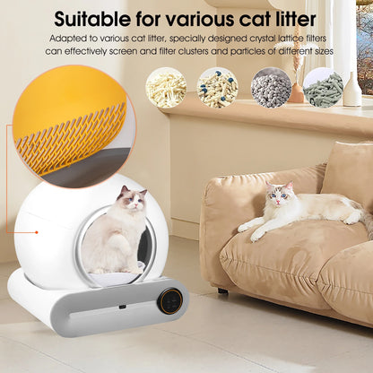 Revolutionary Self-Cleaning Litter Box with App Control & Safety Features - Smart Automatic Cat Litter Box with Liner