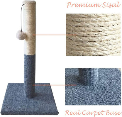 Deluxe 20" Cat Scratching Post with Sisal Toy Board - Perfect for Indoor Cats!