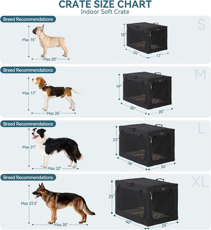 Ultimate Portable Dog Crate for Small Dogs - 24" Soft Travel Kennel with Lockable Zippers, Thick Mat, and Adjustable Steel Frame - Perfect for Indoor & Outdoor Use!