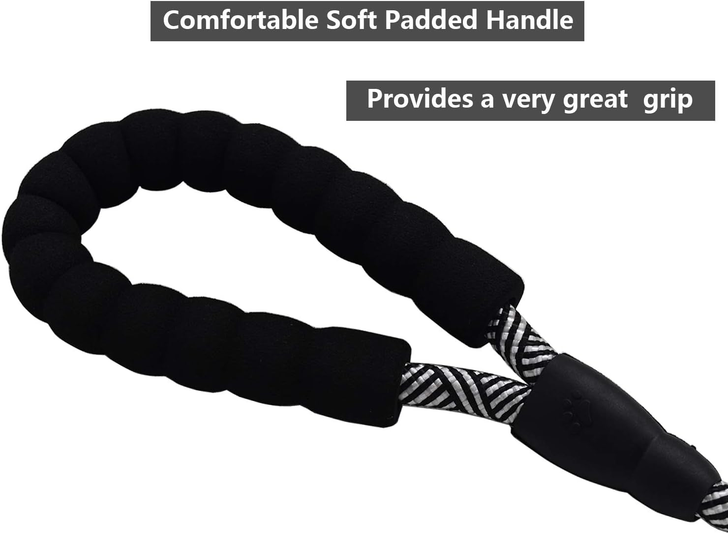 Ultimate 10 FT Heavy Duty Dog Leash with Padded Handle - Reflective Design for Medium & Large Dogs - Stylish Black