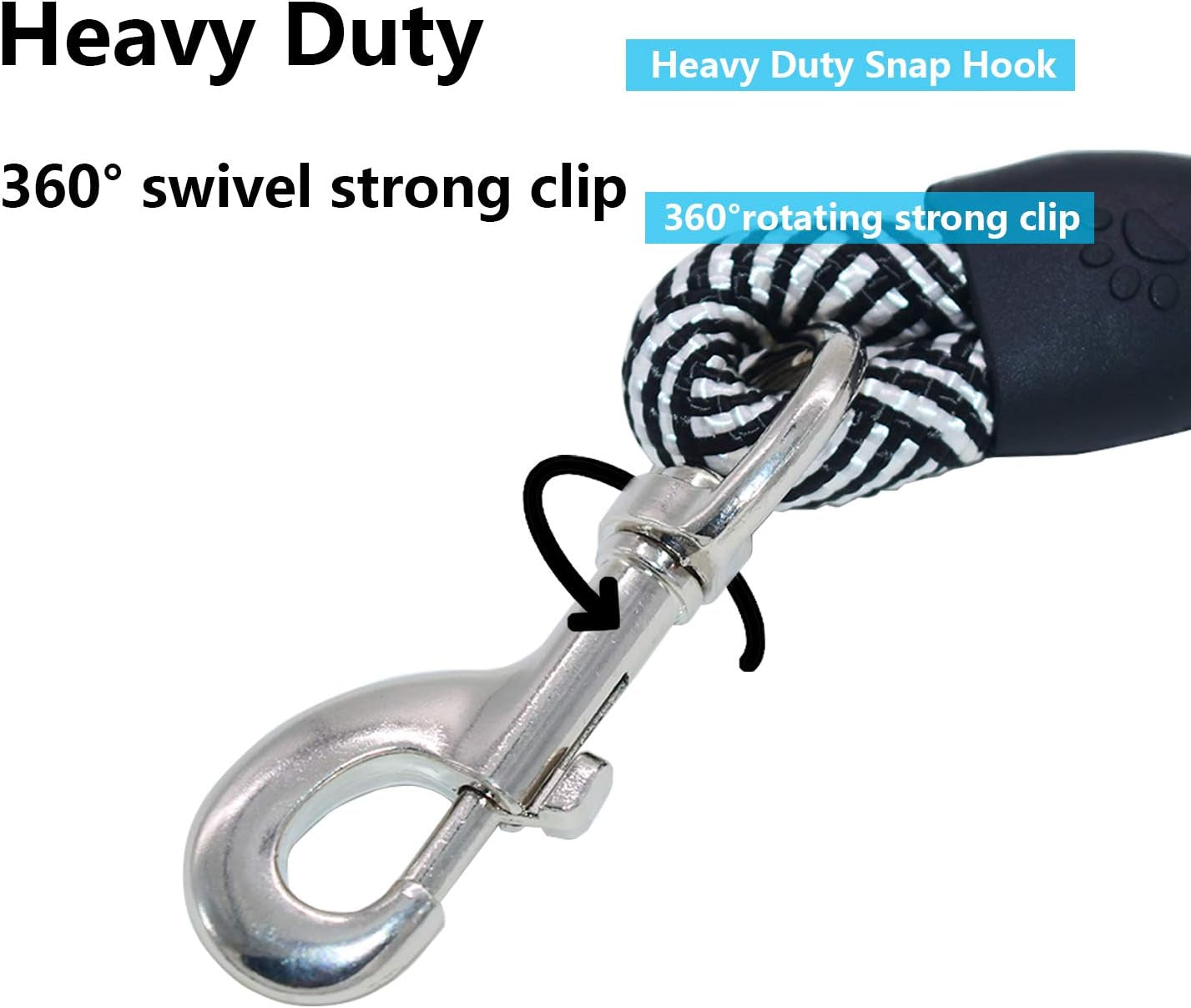 Ultimate 10 FT Heavy Duty Dog Leash with Padded Handle - Reflective Design for Medium & Large Dogs - Stylish Black
