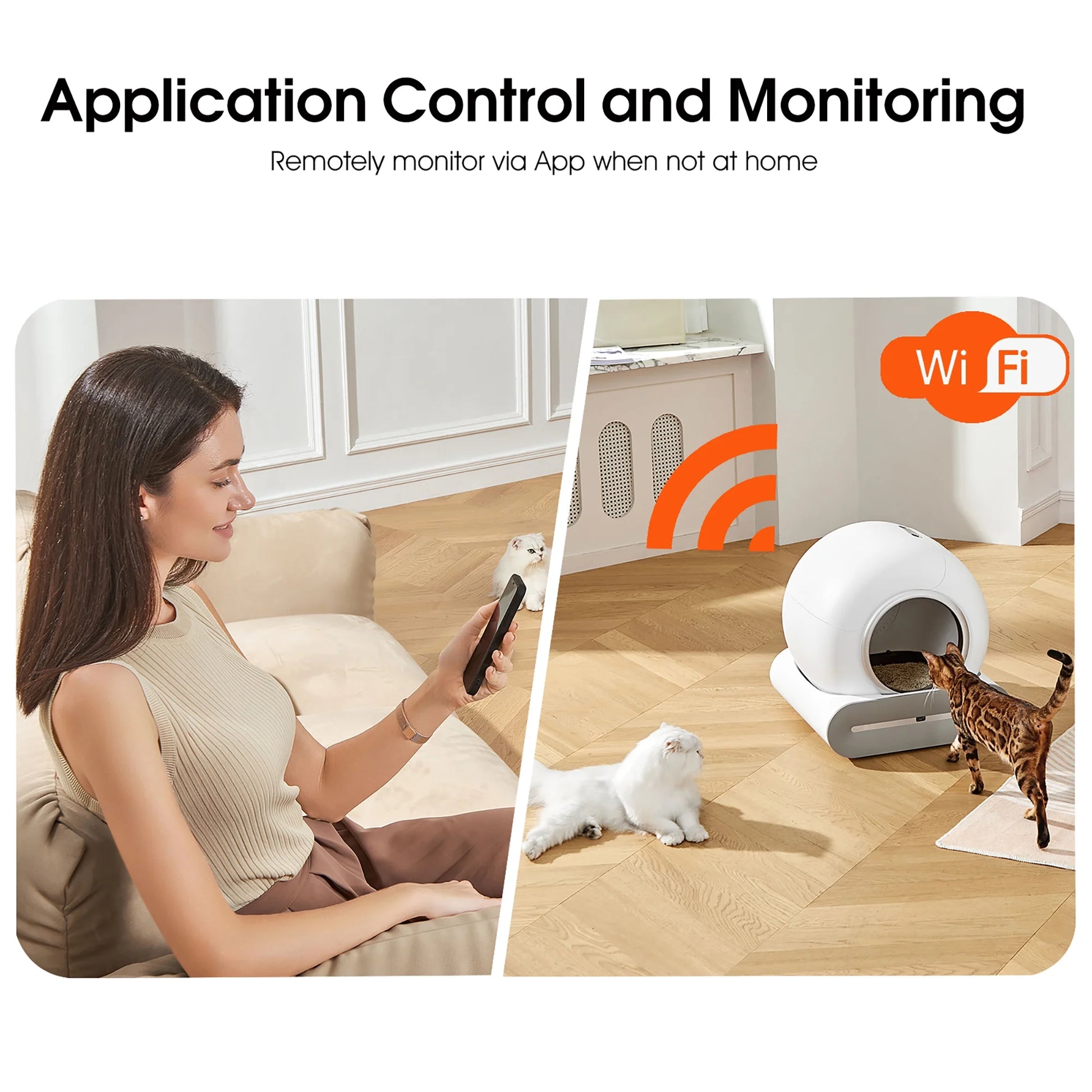 Revolutionary Self-Cleaning Litter Box with App Control & Safety Features - Smart Automatic Cat Litter Box with Liner