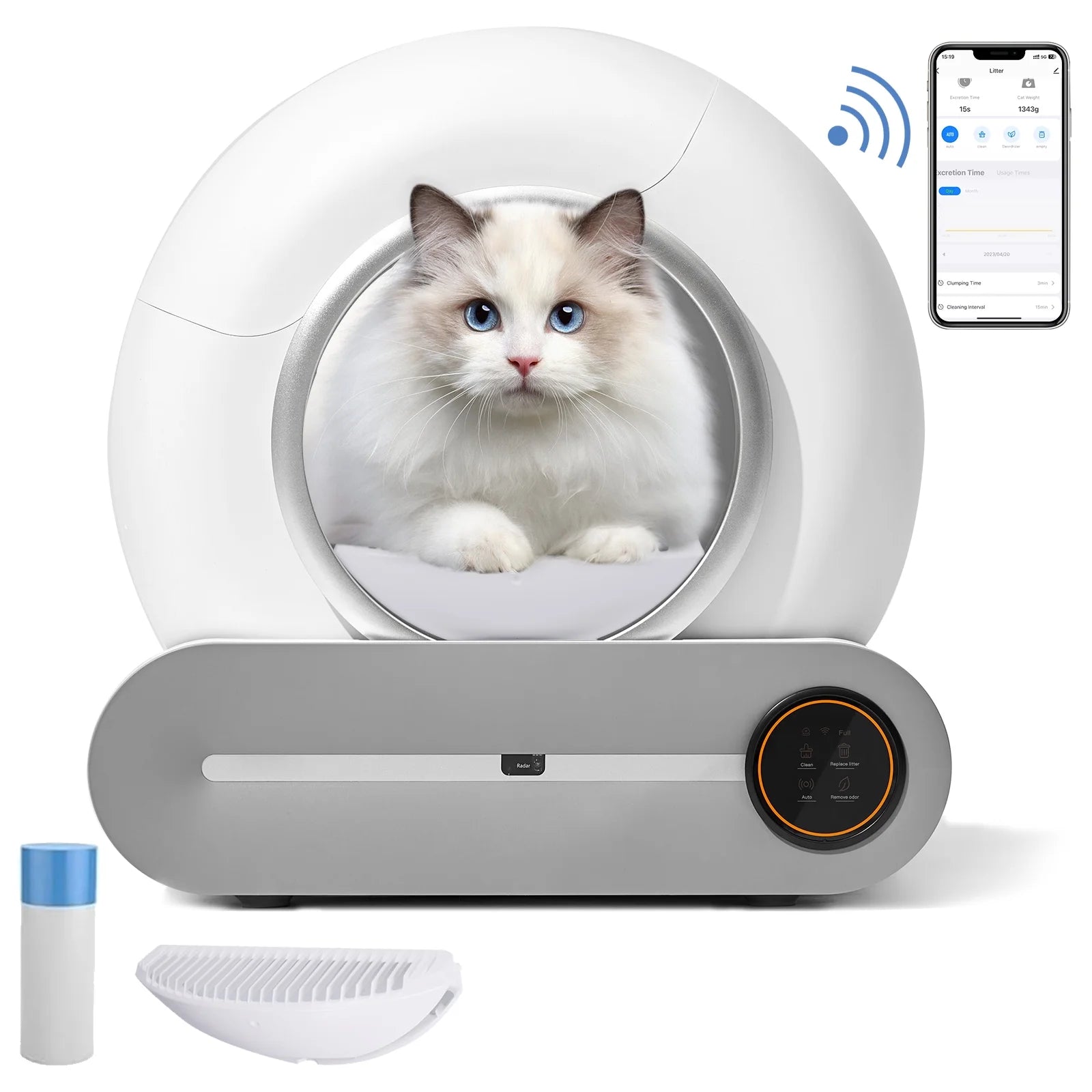 Revolutionary Self-Cleaning Litter Box with App Control & Safety Features - Smart Automatic Cat Litter Box with Liner