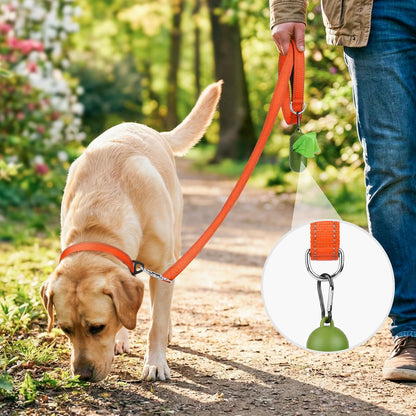 Premium 5 FT Double-Sided Reflective Dog Leash with Padded Handle - Heavy Duty Nylon for Medium & Large Dogs - Vibrant Orange