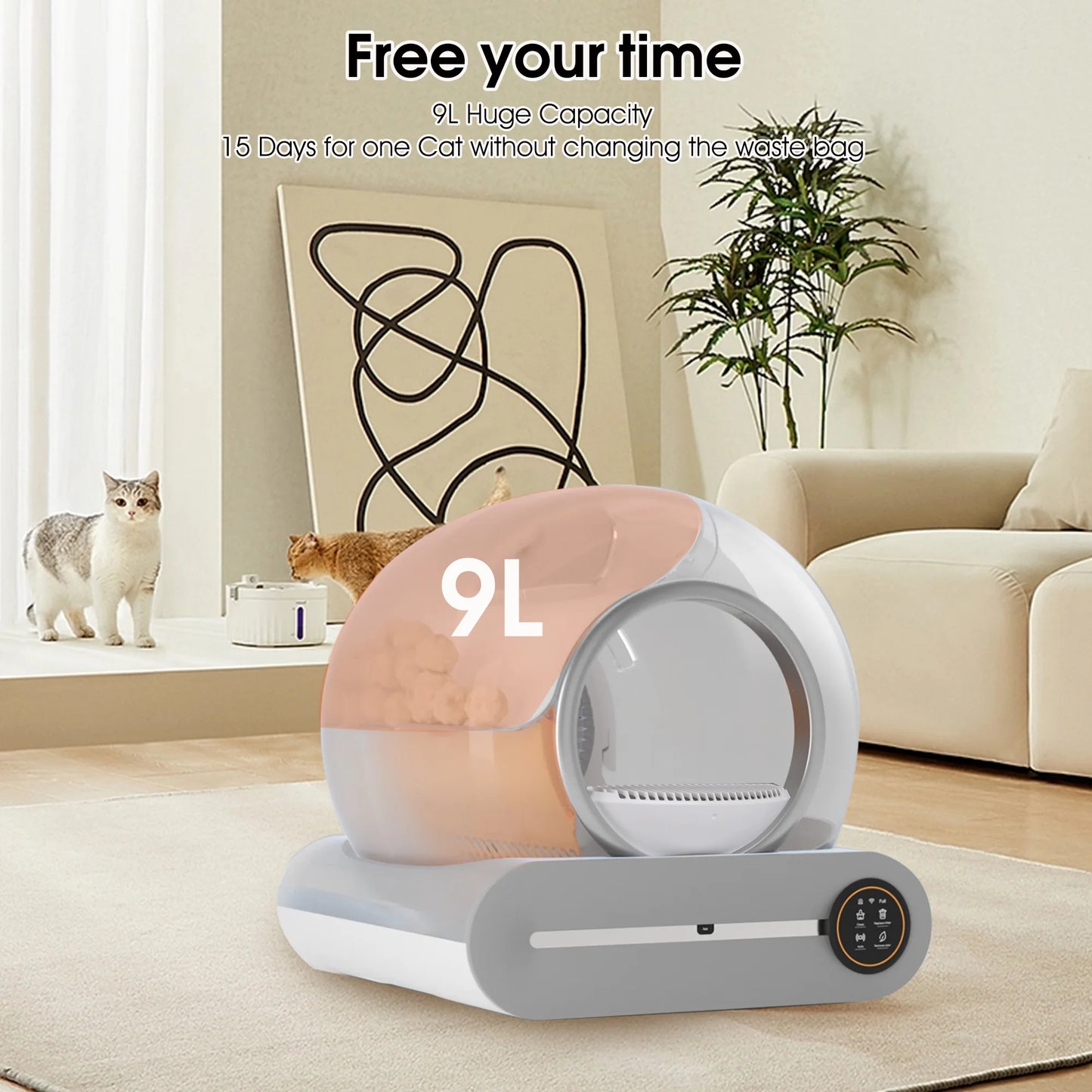 Revolutionary Self-Cleaning Litter Box with App Control & Safety Features - Smart Automatic Cat Litter Box with Liner
